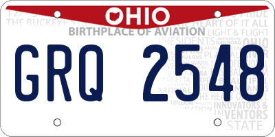 OH license plate GRQ2548