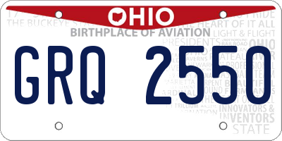 OH license plate GRQ2550