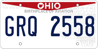 OH license plate GRQ2558