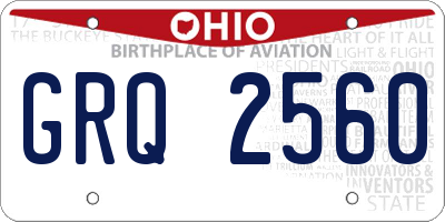 OH license plate GRQ2560