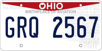 OH license plate GRQ2567
