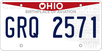 OH license plate GRQ2571