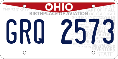 OH license plate GRQ2573