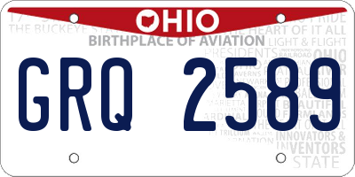 OH license plate GRQ2589