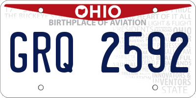 OH license plate GRQ2592