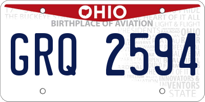 OH license plate GRQ2594