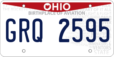 OH license plate GRQ2595