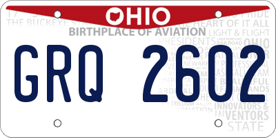 OH license plate GRQ2602