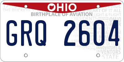 OH license plate GRQ2604