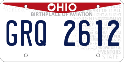 OH license plate GRQ2612