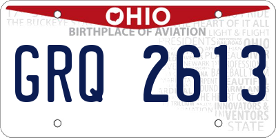 OH license plate GRQ2613