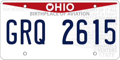 OH license plate GRQ2615