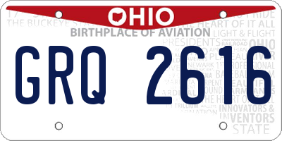 OH license plate GRQ2616