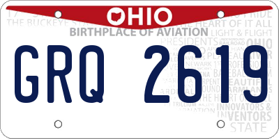OH license plate GRQ2619