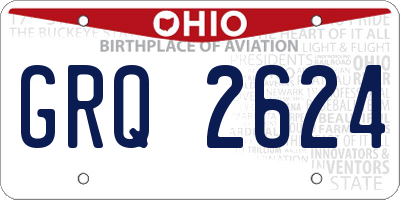 OH license plate GRQ2624