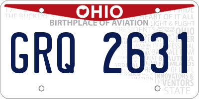 OH license plate GRQ2631