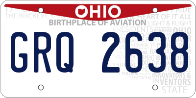 OH license plate GRQ2638