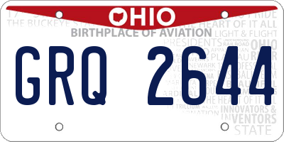 OH license plate GRQ2644
