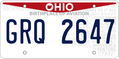 OH license plate GRQ2647