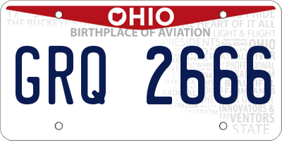 OH license plate GRQ2666