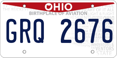 OH license plate GRQ2676