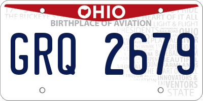 OH license plate GRQ2679