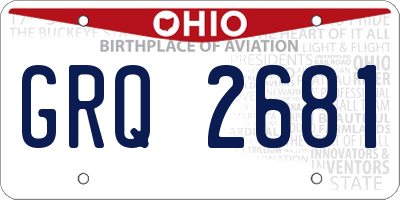 OH license plate GRQ2681