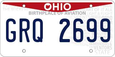 OH license plate GRQ2699