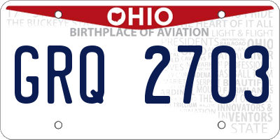 OH license plate GRQ2703