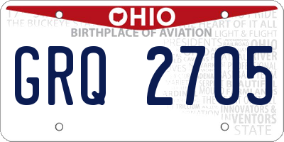 OH license plate GRQ2705