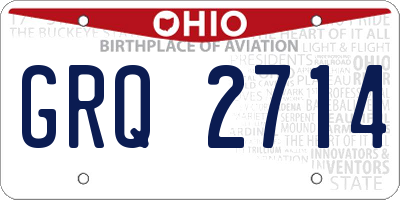 OH license plate GRQ2714