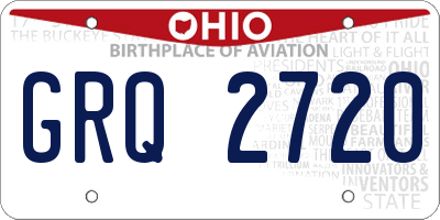 OH license plate GRQ2720