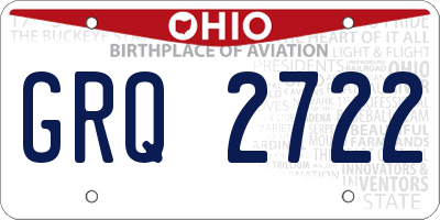 OH license plate GRQ2722