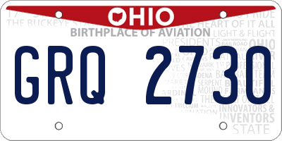 OH license plate GRQ2730