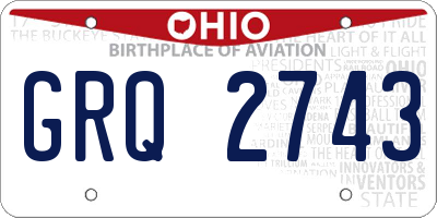 OH license plate GRQ2743
