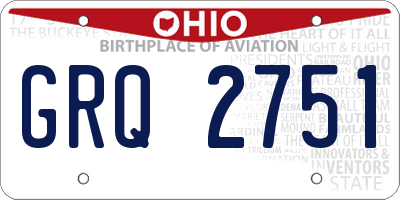OH license plate GRQ2751