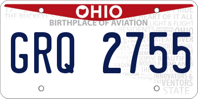OH license plate GRQ2755