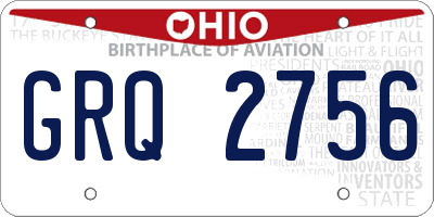 OH license plate GRQ2756