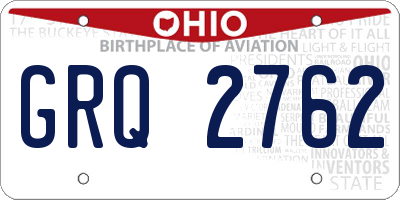 OH license plate GRQ2762