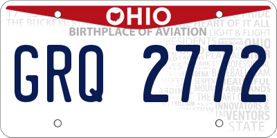 OH license plate GRQ2772