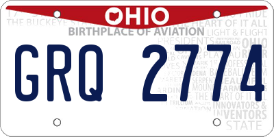 OH license plate GRQ2774