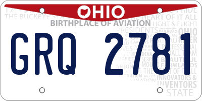 OH license plate GRQ2781