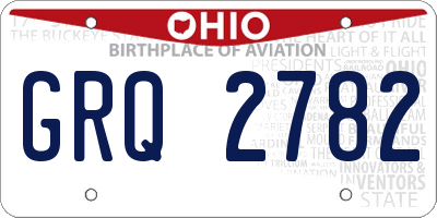 OH license plate GRQ2782
