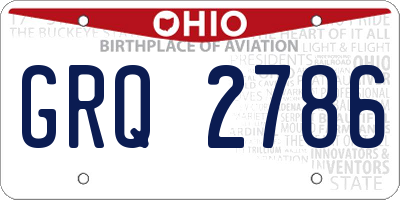 OH license plate GRQ2786