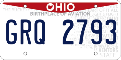 OH license plate GRQ2793