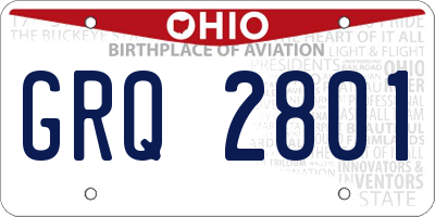 OH license plate GRQ2801