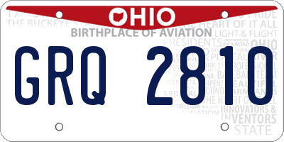 OH license plate GRQ2810