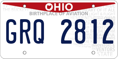 OH license plate GRQ2812
