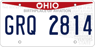 OH license plate GRQ2814