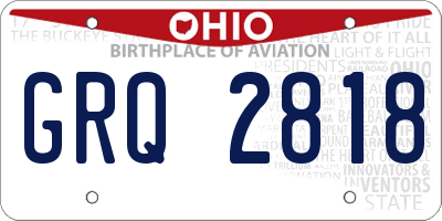 OH license plate GRQ2818